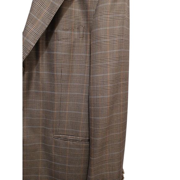 Bernini Beverly Hills Sport Coat Mens 40 Gray SILK WOOL Fine Plaid Jacket Italy - Picture 4 of 14